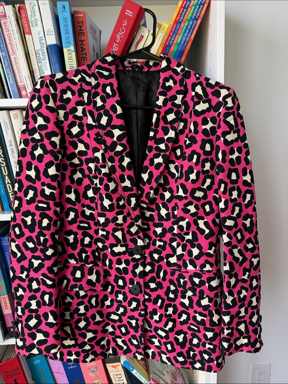 Bottega Veneta Pink Black Cream Leopard Print Blazer